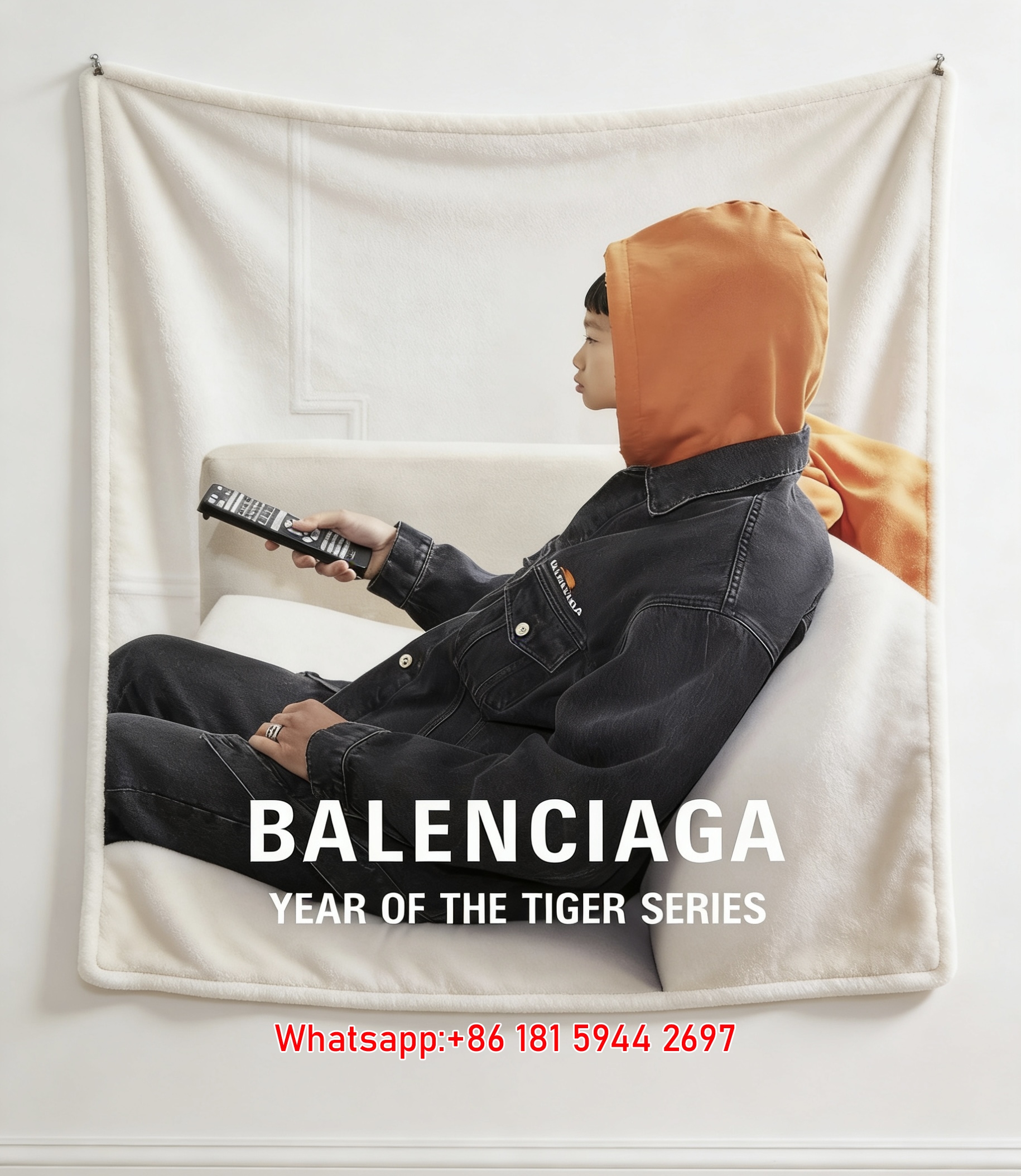 Balenciaga Year of the Tiger Flannel Throw Blanket for Wall Decor BA294